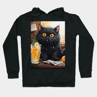 Funny Shocked Black Cat Hoodie